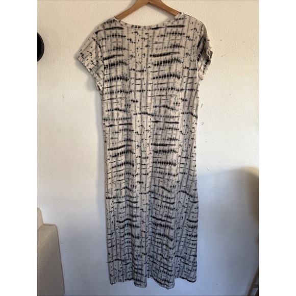 $270 Majestic Filatures Women's White V-Neck Tie-Dye Cotton Midi Dress Size 3 - Picture 6 of 10